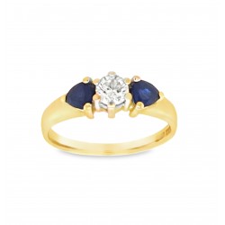 Pre Owned 18ct Sapphire and Diamond Dress Ring ZA692